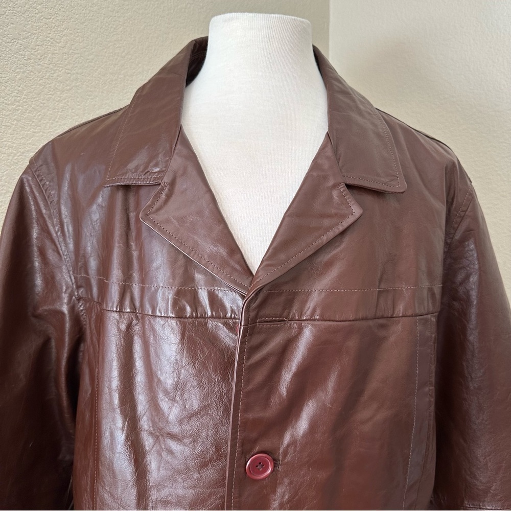 Wilson Vintage Leather Mahogany Brown Long Sleeve Jacket Size XL - Picture 3 of 15